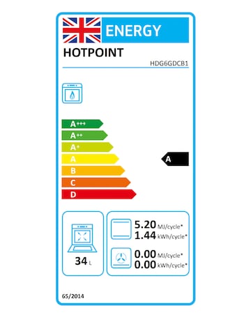 Hotpoint HDG6GDCB1 60cm Gas Double Cooker with Glass Lid - Black + Install