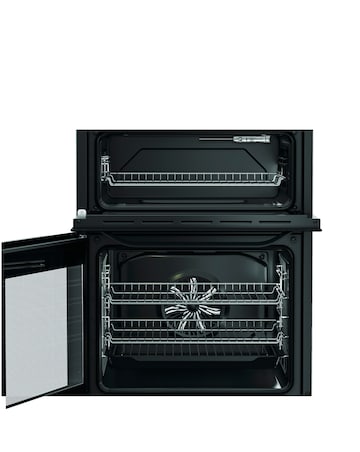 Hotpoint HTE6VDCB1 60cm Electric Twin Cooker with Multiflow - Black + Install