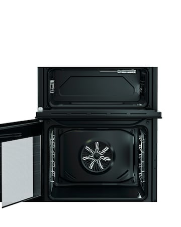 Hotpoint HTE6VDCB1 60cm Electric Twin Cooker with Multiflow - Black + Install