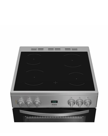 Indesit IDE6VDCS1 60cm Electric Double Cooker Ceramic Hob - Silver + Install