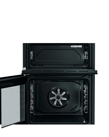 Hotpoint HDE6VDB1 60cm Electric Double Cooker with Multiflow - Black + Install
