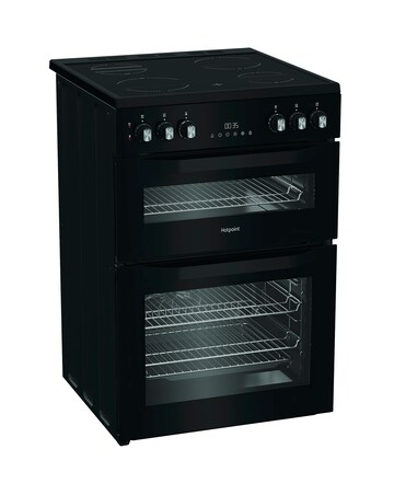 Hotpoint HDE6VDB1 60cm Electric Double Cooker with Multiflow - Black + Install