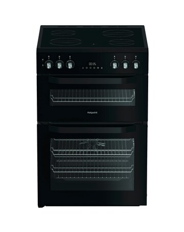 Hotpoint HDE6VDB1 60cm Electric Double Cooker with Multiflow - Black + Install