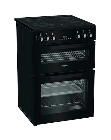 Hotpoint HDE6VDCASB1 60cm Electric Double Cooker with Air Fry - Black + Install