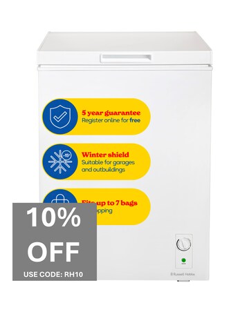 Russell Hobbs RH142CF0E1W 143L Chest Freezer - White - E Rated
