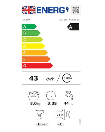 Candy Smart CSO 686TWMBB6 8kg Washing Machine