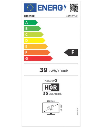 Hisense 40A5QTUK 40in Full HD QLED Smart TV with Freely