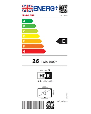 Sharp 1T-C32HE2245KB 32in Smart HD Tivo LED TV