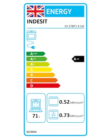 Indesit Turn&Go IO278P1XUK Built-In Electric Single Oven w Pyrolytic Cleaning