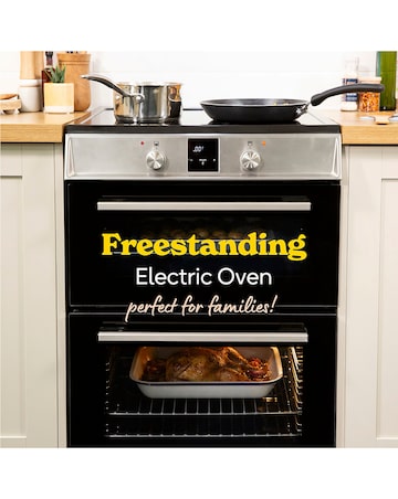 RUSSELL HOBBS 60CM Double Electric Cooker With Induction Hob - Stainless Steel