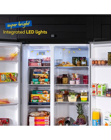 Russell Hobbs RH90AFF201B Slim American Fridge Freezer Black + Install