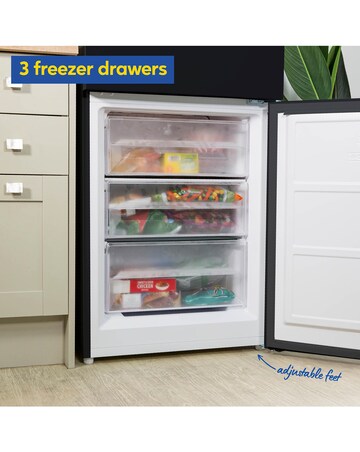 Russell Hobbs RH186FFF60B Frost Free Fridge Freezer Black + Install