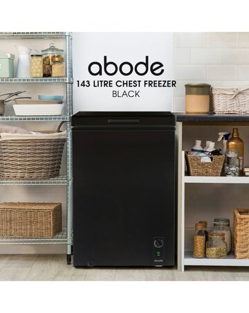 Abode A142CF0E1B Chest Freezer 142L Black + Install
