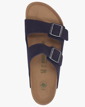Birkenstock Men's Arizona Indigo Blue Birko-Flor Two Bar Mules Standard Fit