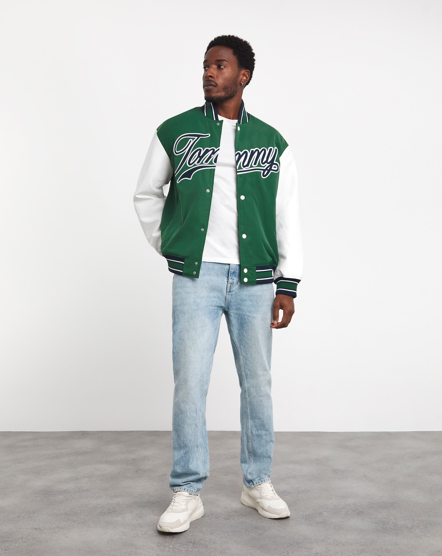 Tommy Jeans Green Varsity Jacket Jacamo
