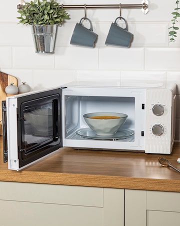 Russell Hobbs RHMM715 17Litre Textured Honeycomb Manual Microwave- White