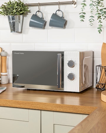 Russell Hobbs RHMM715 17Litre Textured Honeycomb Manual Microwave- White