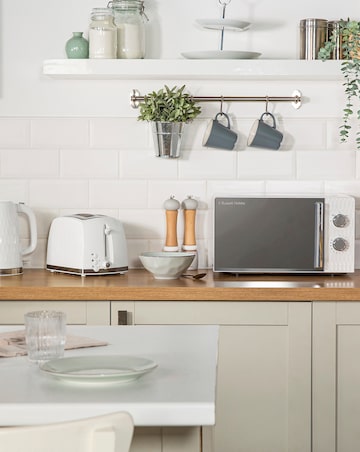 Russell Hobbs RHMM715 17Litre Textured Honeycomb Manual Microwave- White