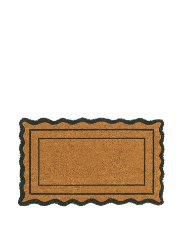 Green Scallop Coir Doormat