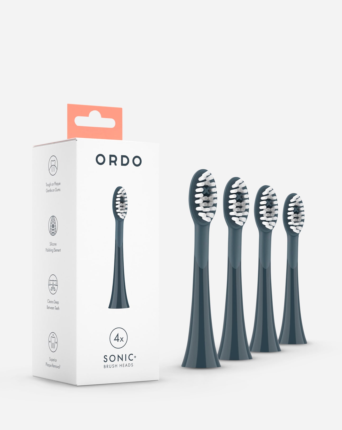 Brush Heads 4 Pack - Charcoal Grey