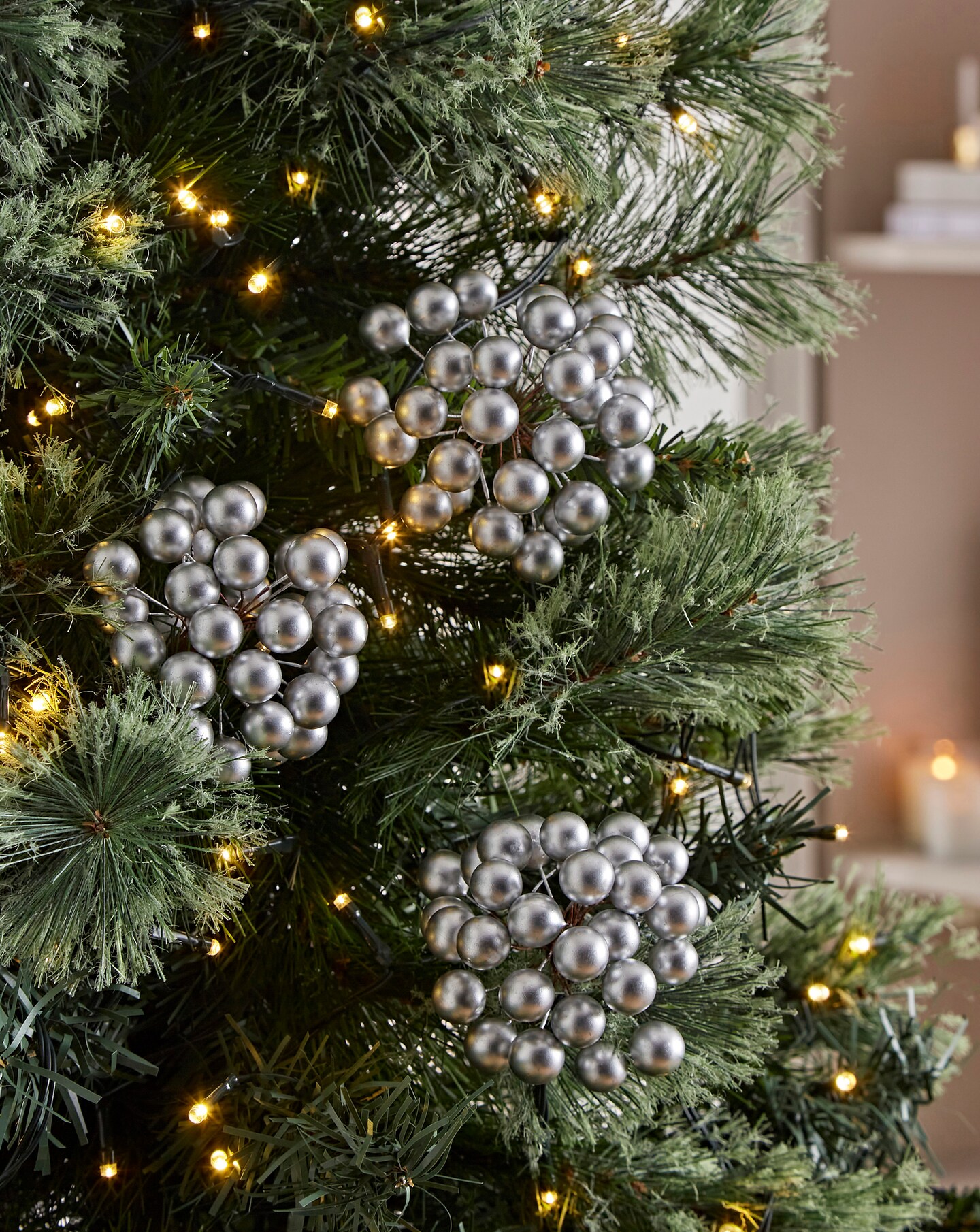 Silver Berry Picks - Set of 5