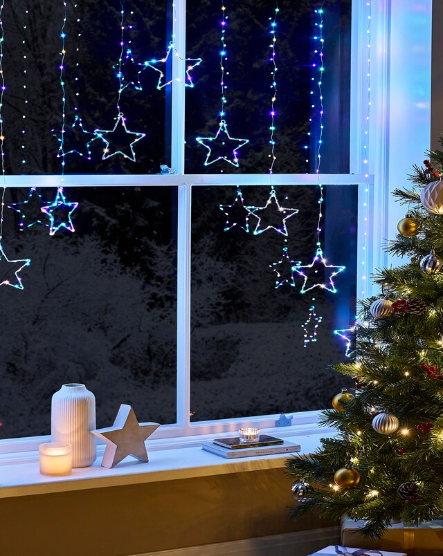 Multi Colour Star LED Window Lights - Multi