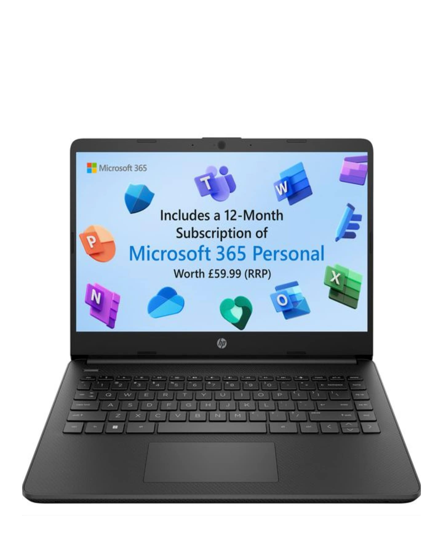 HP 14in 4GB 128GB Laptop - Black