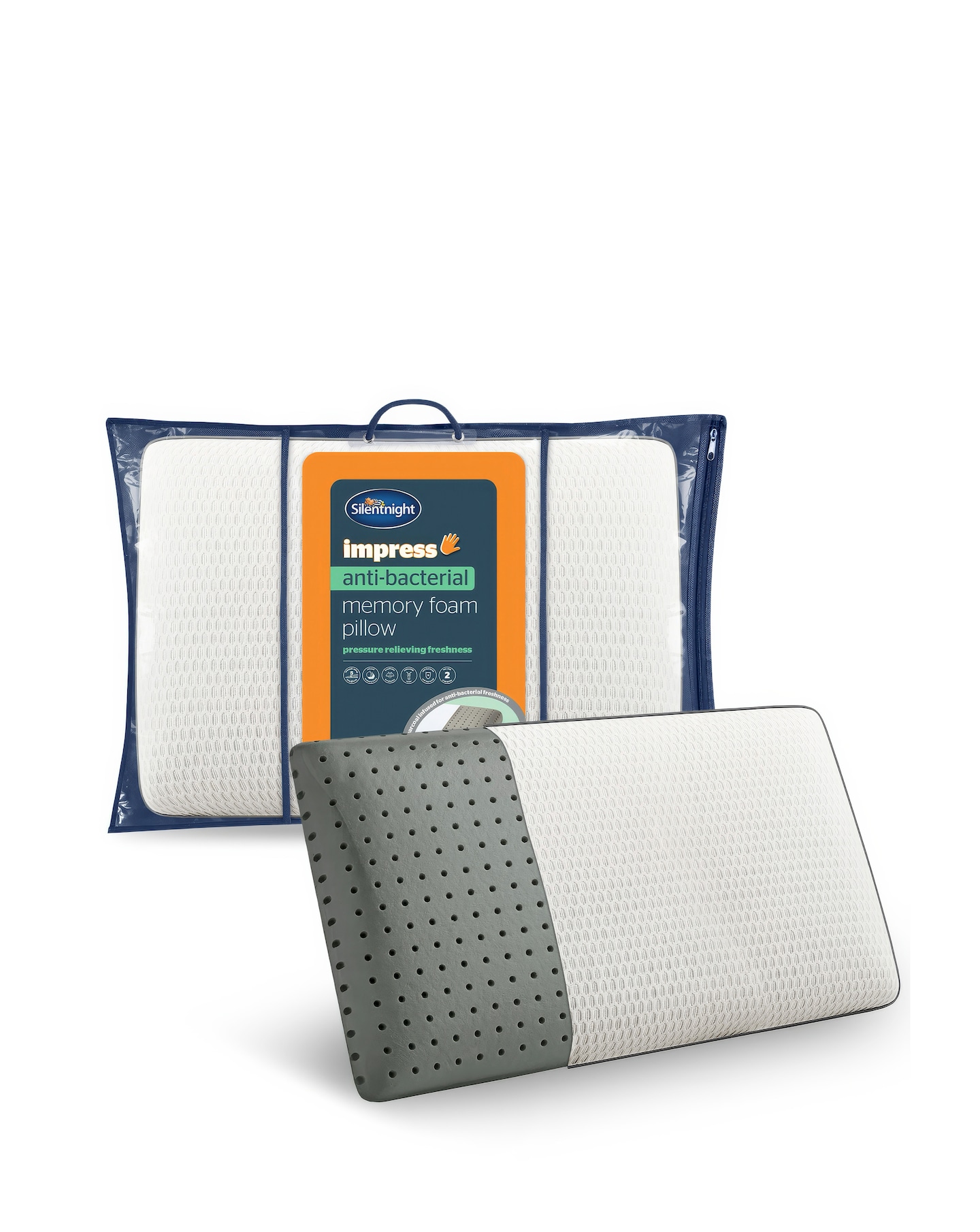 New In - Silentnight Anti-Bac Memory Foam Pillow