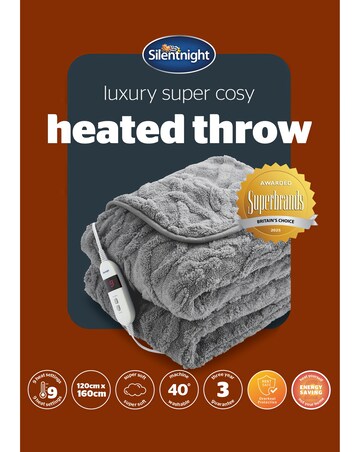 Silentight Luxury Super Cosy Heated Throw - Grey