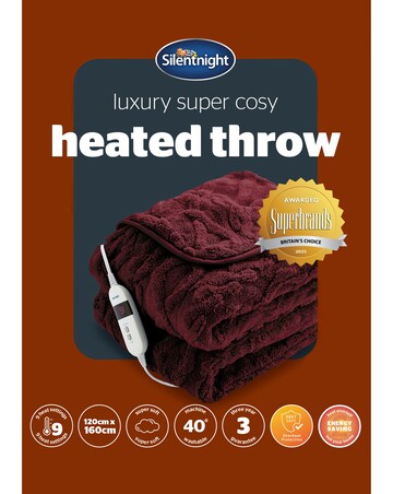 Silentight Luxury Super Cosy Heated Throw - Berry