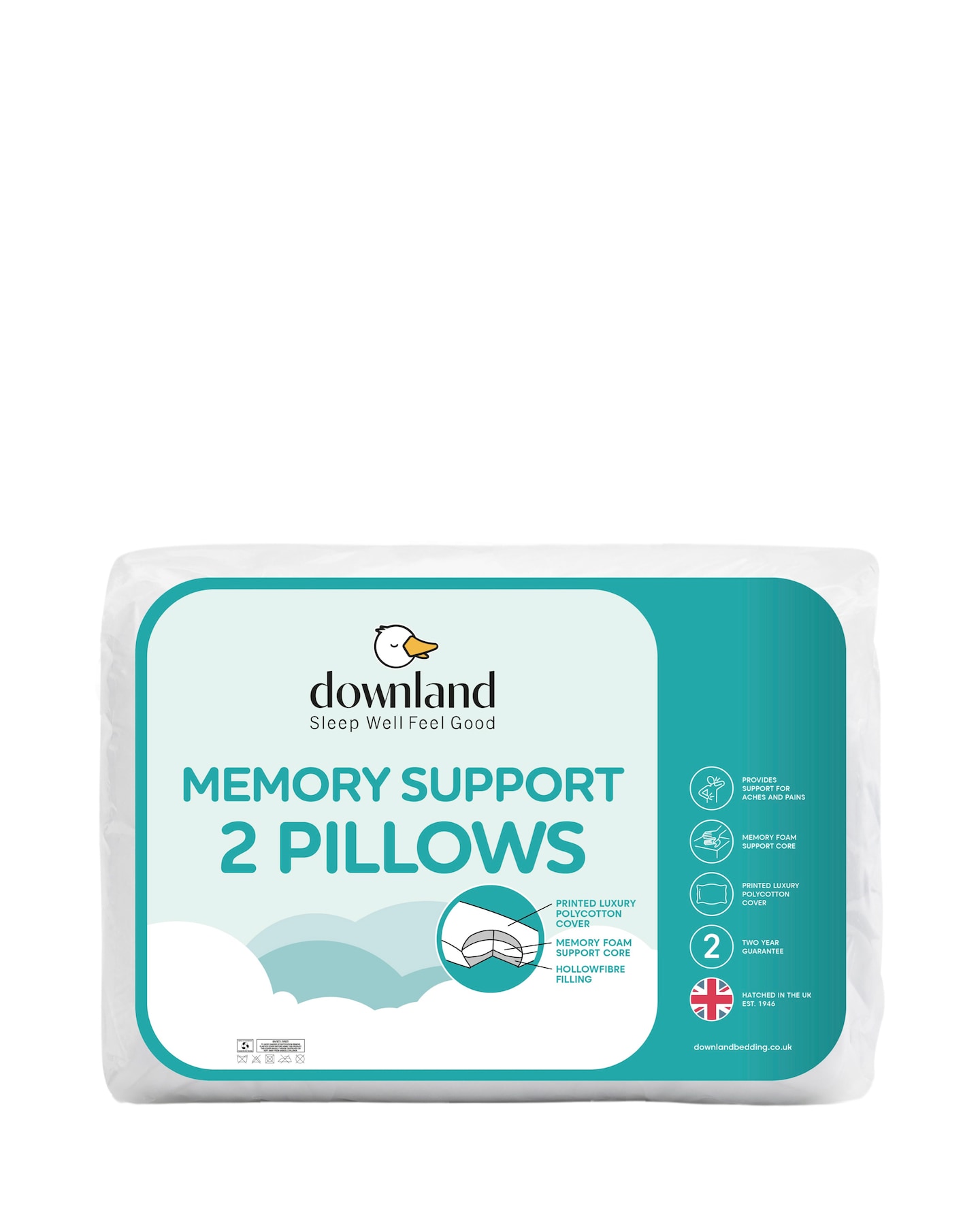 New In - Downland Pair of Memory Support Pillows