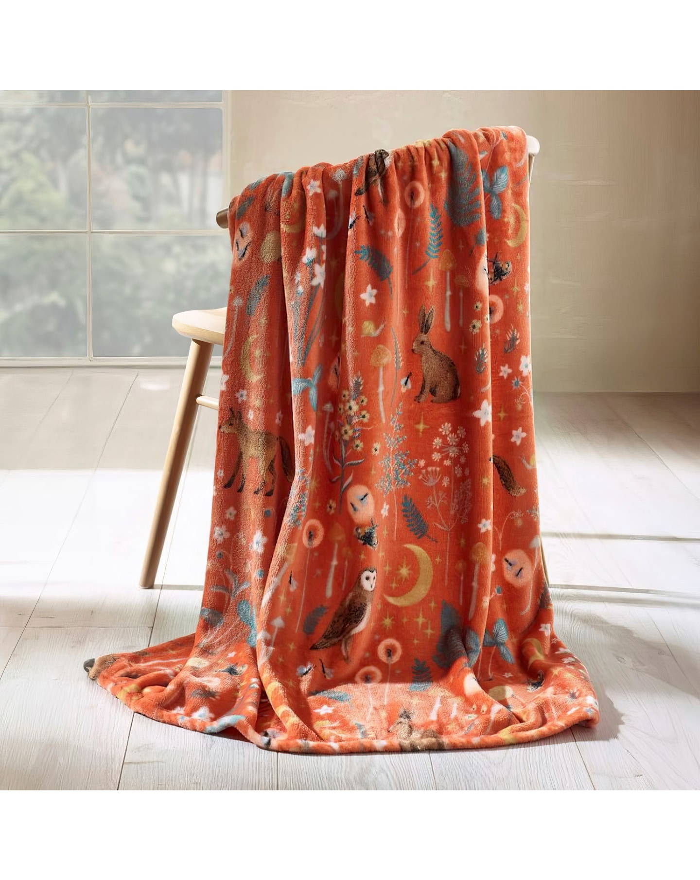 New In - Catherine Lansfield Fleece Throw Orange