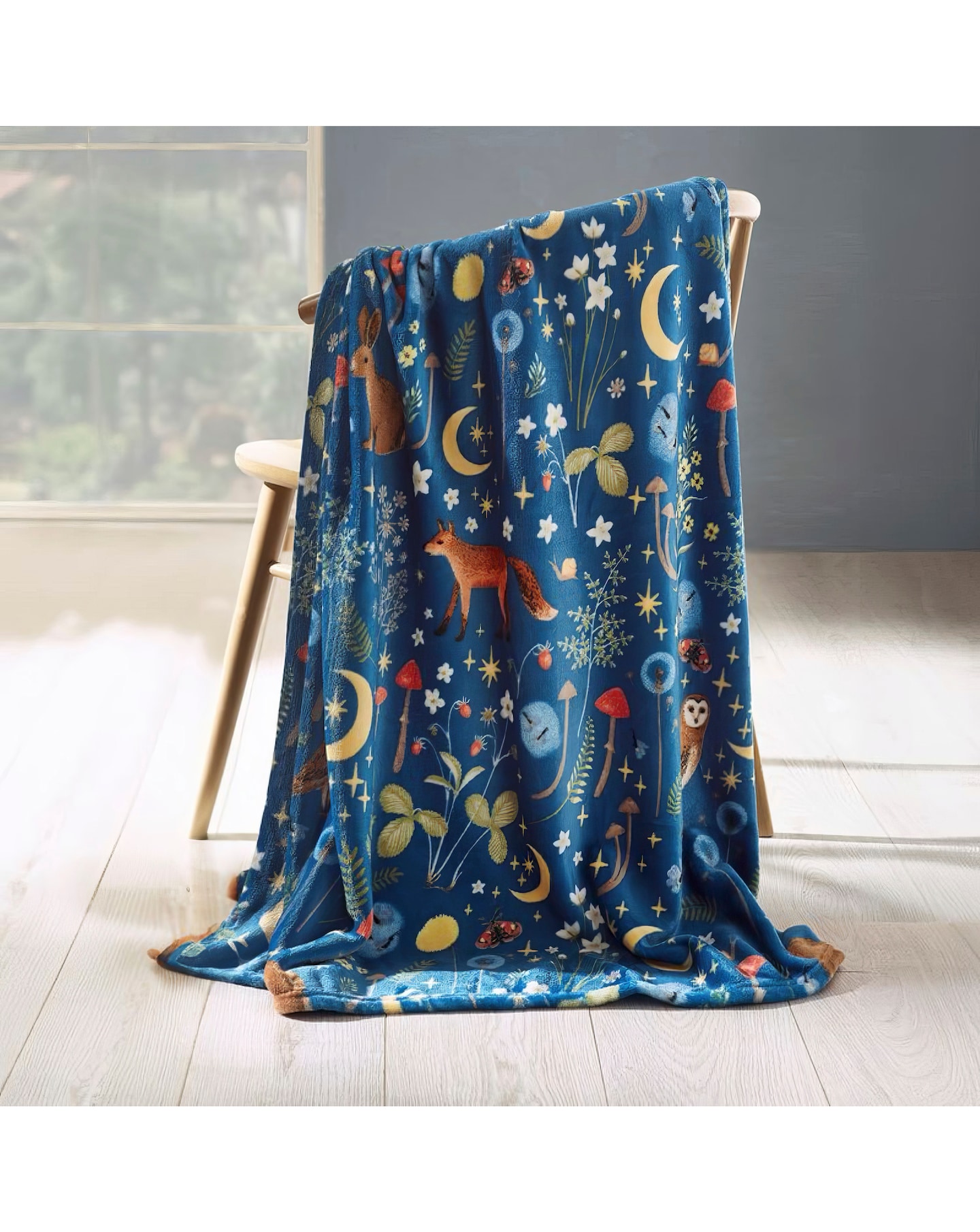 Catherine Lansfield Fleece Throw Navy