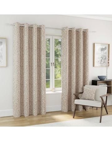 Sherwood Leaf Jacquard Thermal Blackout Fully Lined Curtains