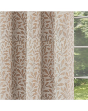 Sherwood Leaf Jacquard Thermal Blackout Fully Lined Curtains