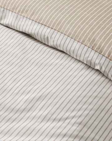 Catherine Lansfield Oxford Pinstripe Duvet Cover Set - Natural