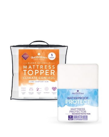 Slumberdown Sleep Soundly 5cm Mattress Topper + Waterproof Mattress Protector