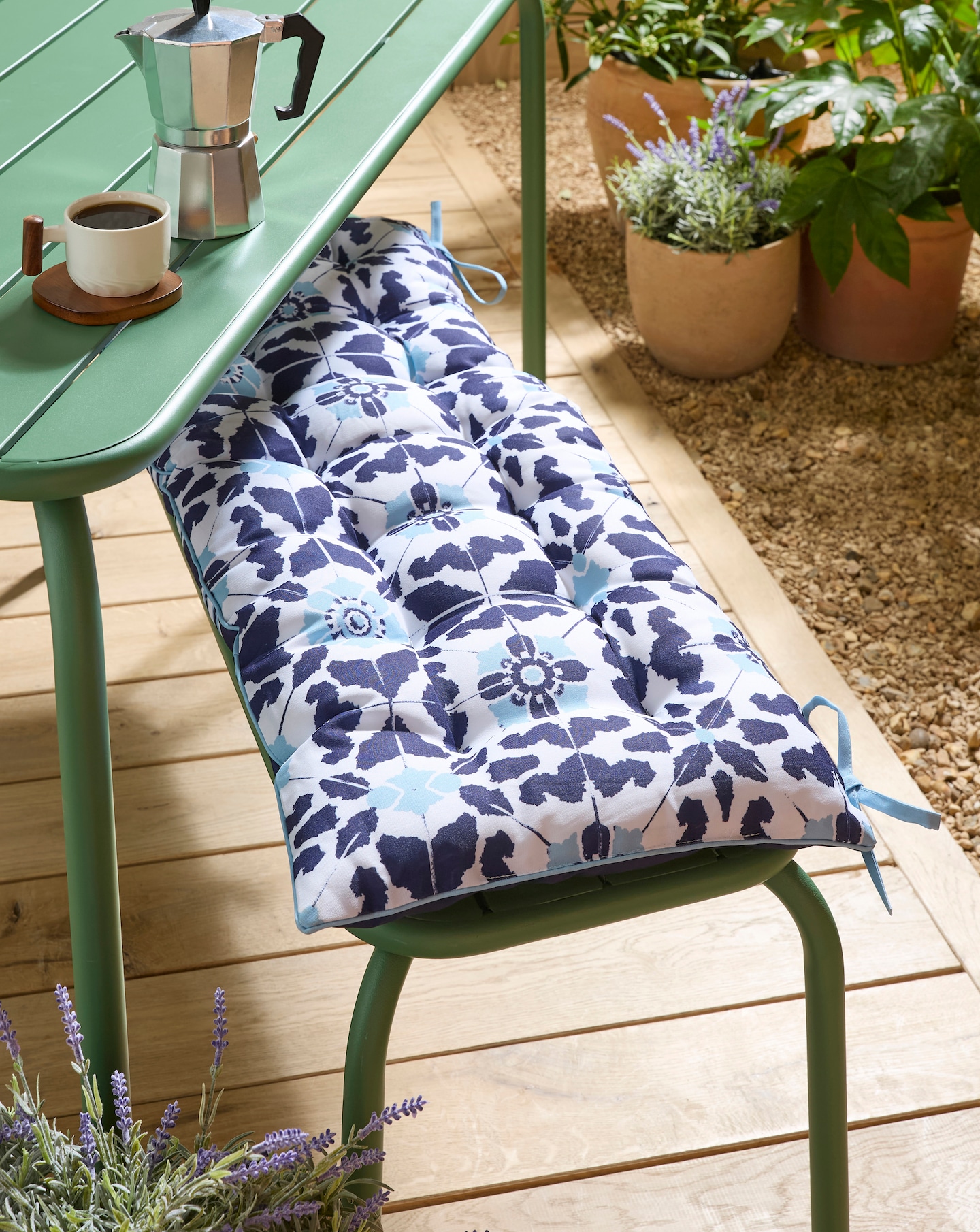 Tile Stripe Print Outdoor Benchpad