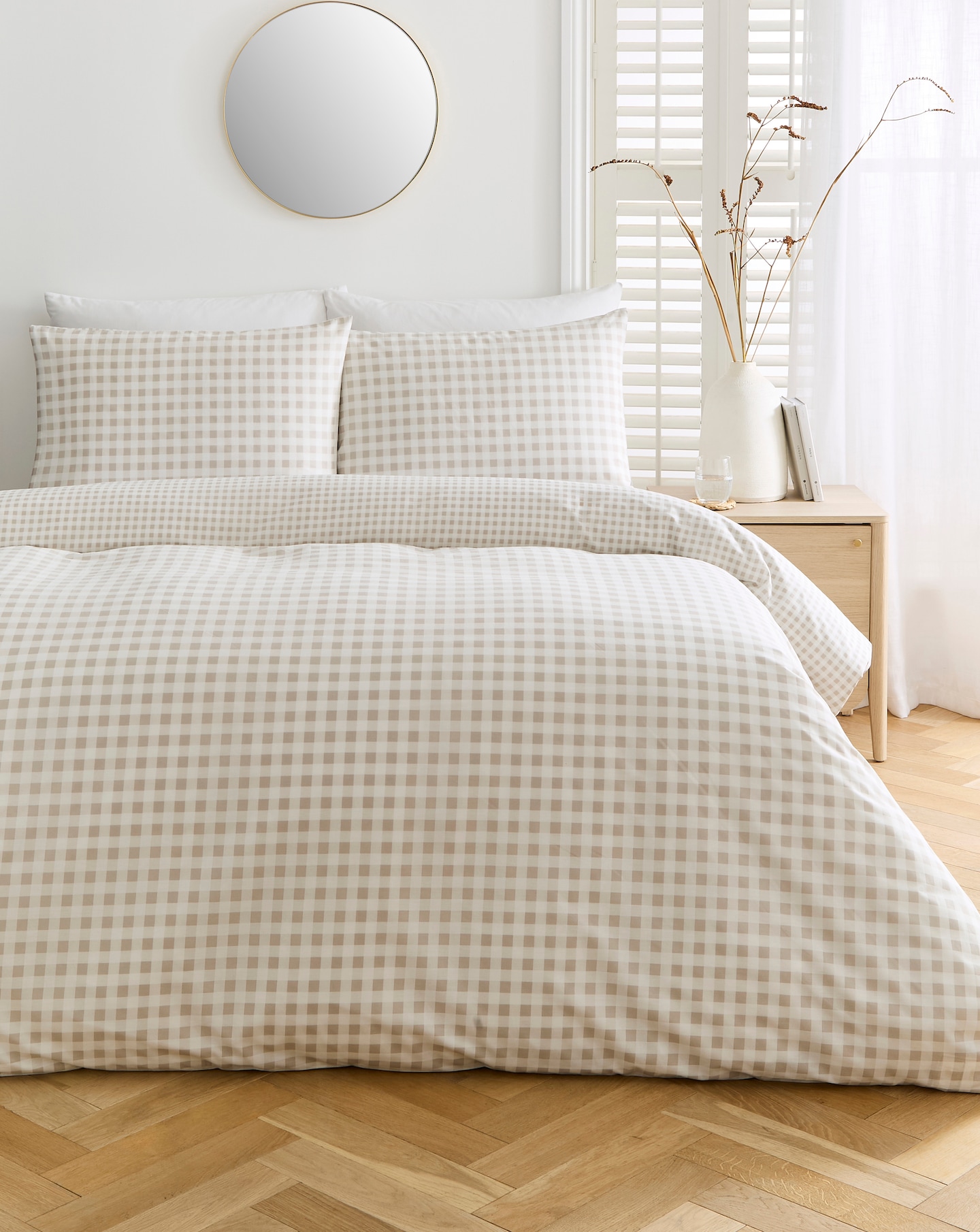 New In - Gingham Cotton Blend Duvet Cover Set