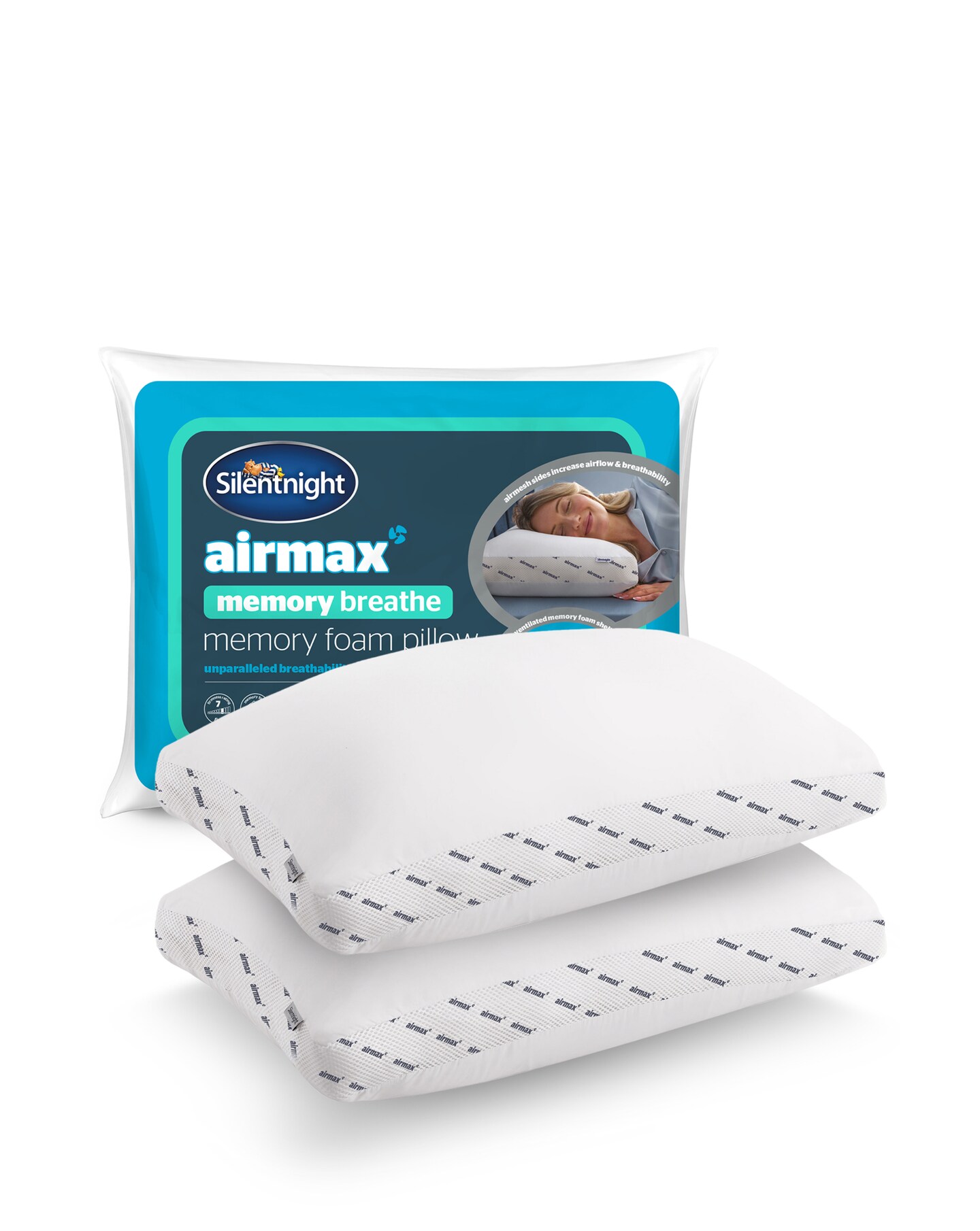 New In - Silentnight Airmax 2PCK Memory Pillow