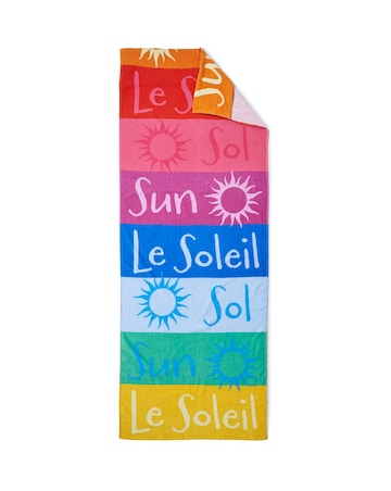 Catherine Lansfield Bright Block Stripe Lounger Beach Towel