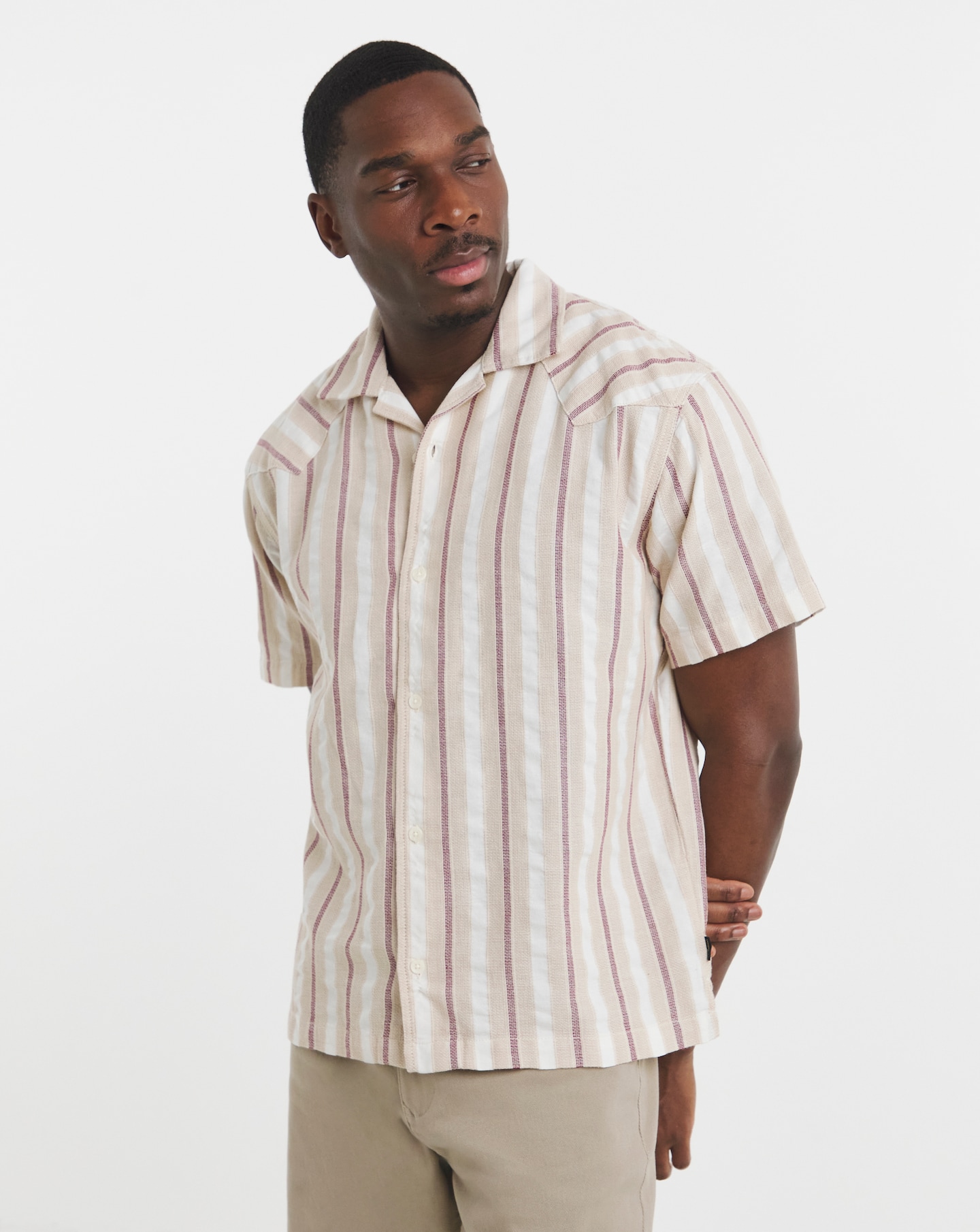 New In - Wrangler Short Sleeve Resort Shirt - Tan
