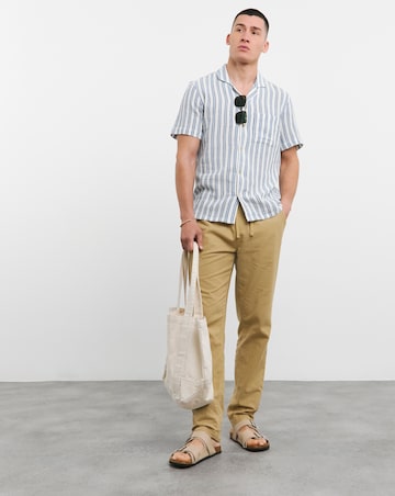 Cuban Collar Stripe Shirt