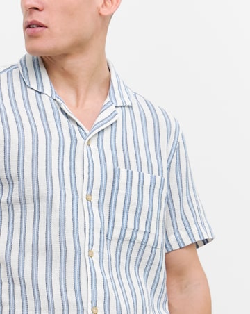 Cuban Collar Stripe Shirt