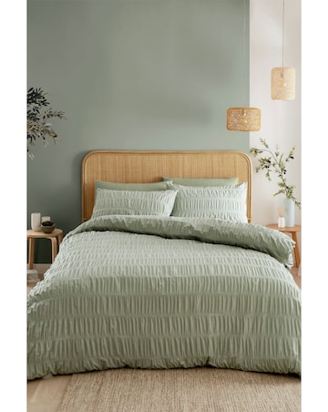 Catherine Lansfield Seersucker Duvet Cover Set