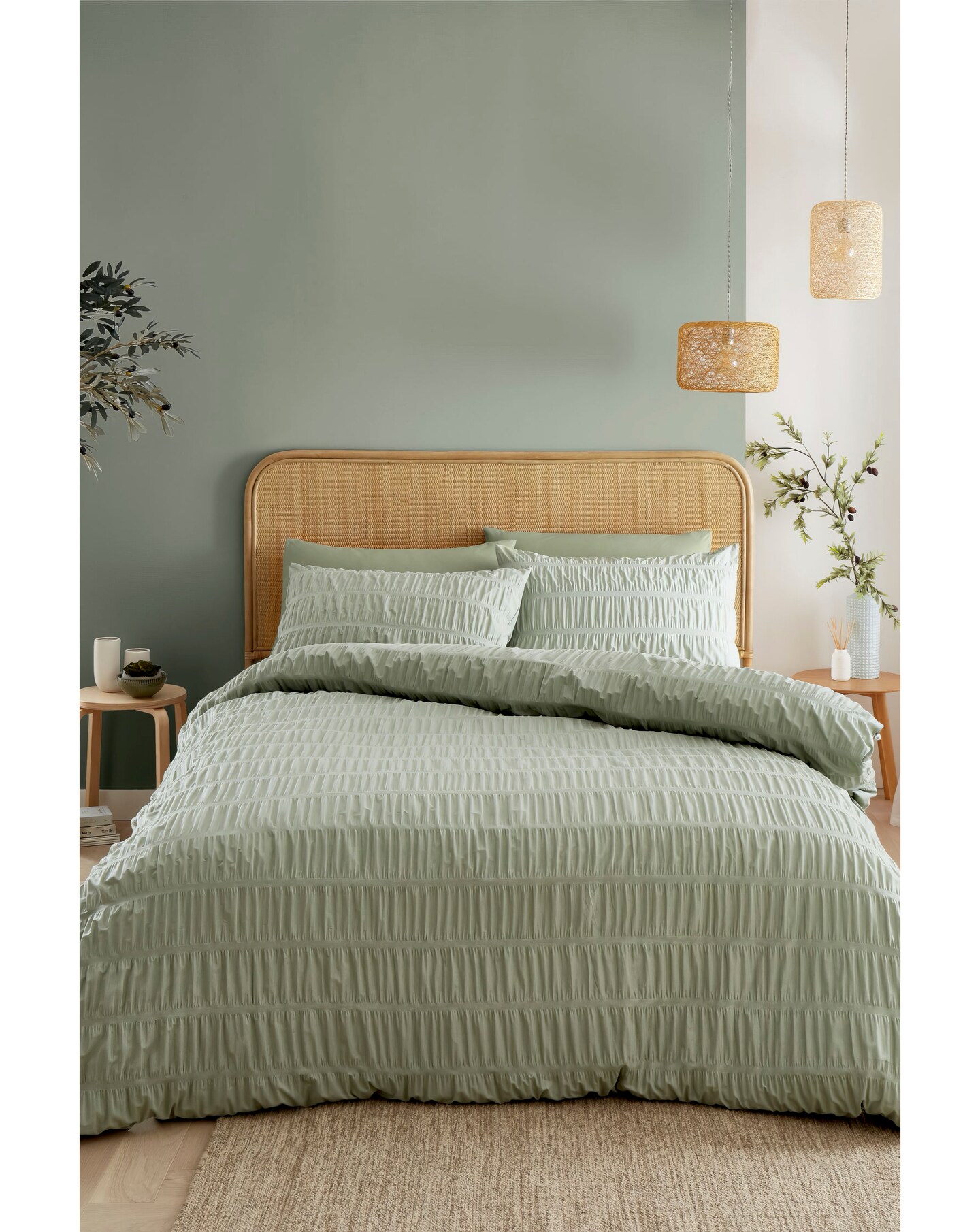 Catherine Lansfield Seersucker Duvet Cover Set