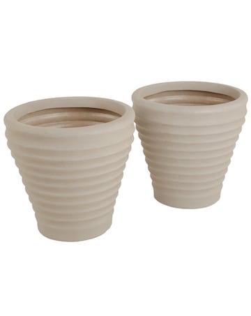 Charles Bentley Small Moroccan Stone Planters - Set of 2