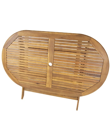Charles Bentley Wooden Oval Folding Dining Table - 6 Seater
