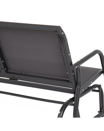 Charles Bentley Grey Metal Mesh Rocking Glider Bench