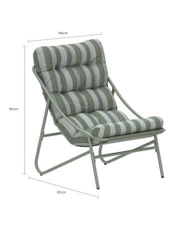 Charles Bentley Porto Relaxing Green Stripe Bistro Set